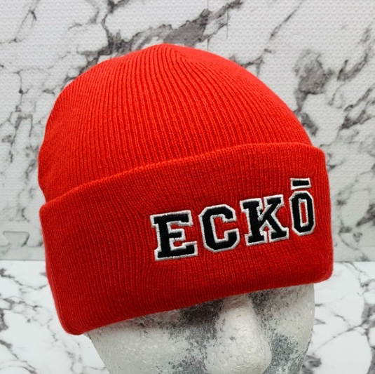 Men's Ecko Unlimited Red | Black | White Designer Cuff Beanie NWT