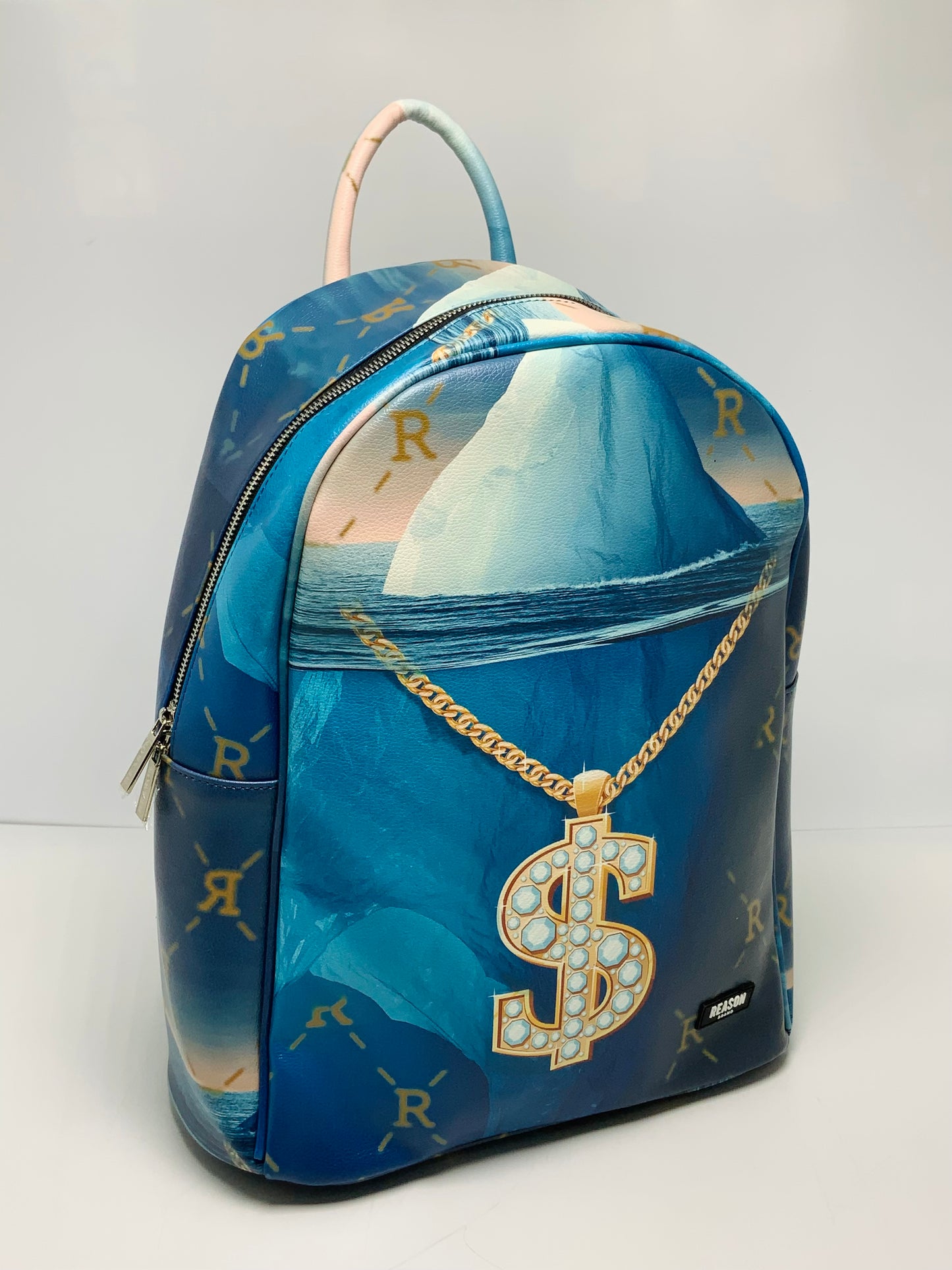 Men’s Reason Dollar Sign Chain Blue | Gold Backpacks NWT