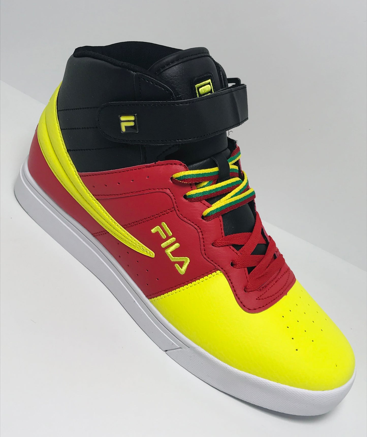 Men's Fila Vulc 13 Mid Black | Red | Yellow | White Sneaker NWT