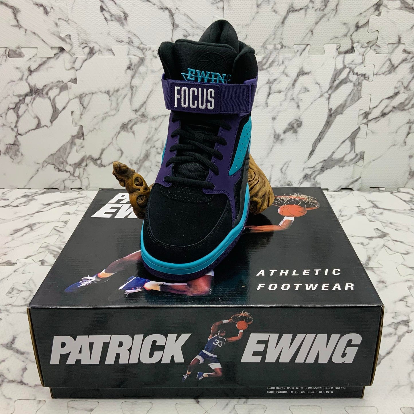 Men’s PATRICK EWING FOCUS Black | Turquoise | Purple Sneakers NWT