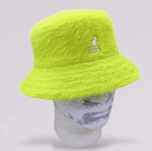 Men's Kangol Neon Lime Green Lahinch Furgora Bucket Hat NWT &