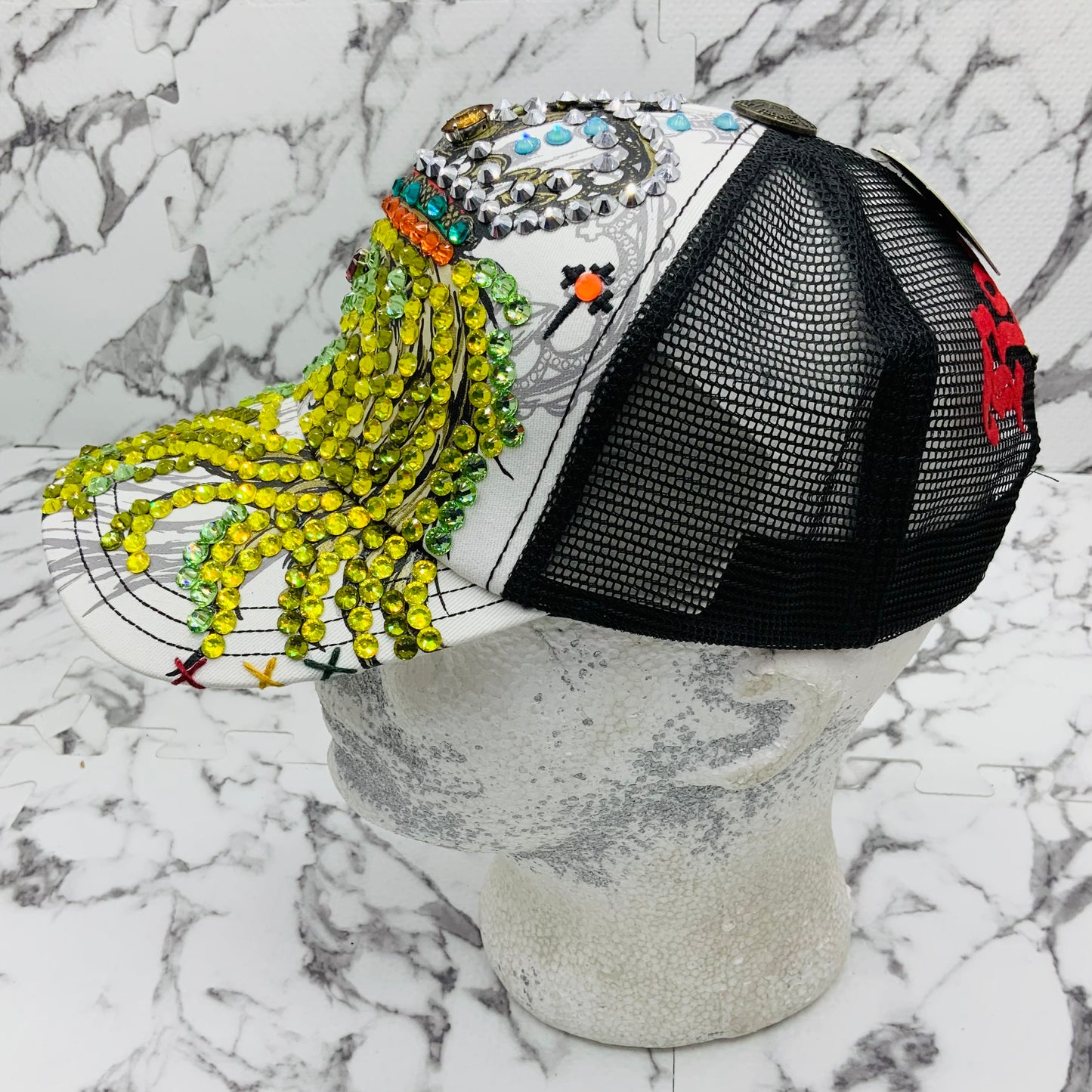 Rebel Spirit Lion King White | Black | Aqua | Orange | Yellow | Green Rhinestone Trucker Hat NWT