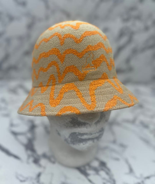 Men's Kangol Khaki | Orange Meltdown Casual Bucket Hat NWT