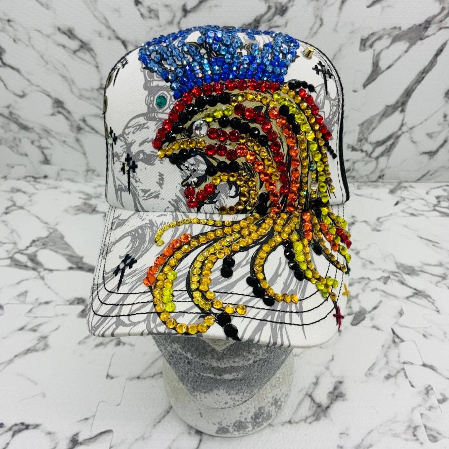 Rebel Spirit Lion King White | Black | Blue | Red | Orange | Yellow Rhinestone Trucker Hat NWT