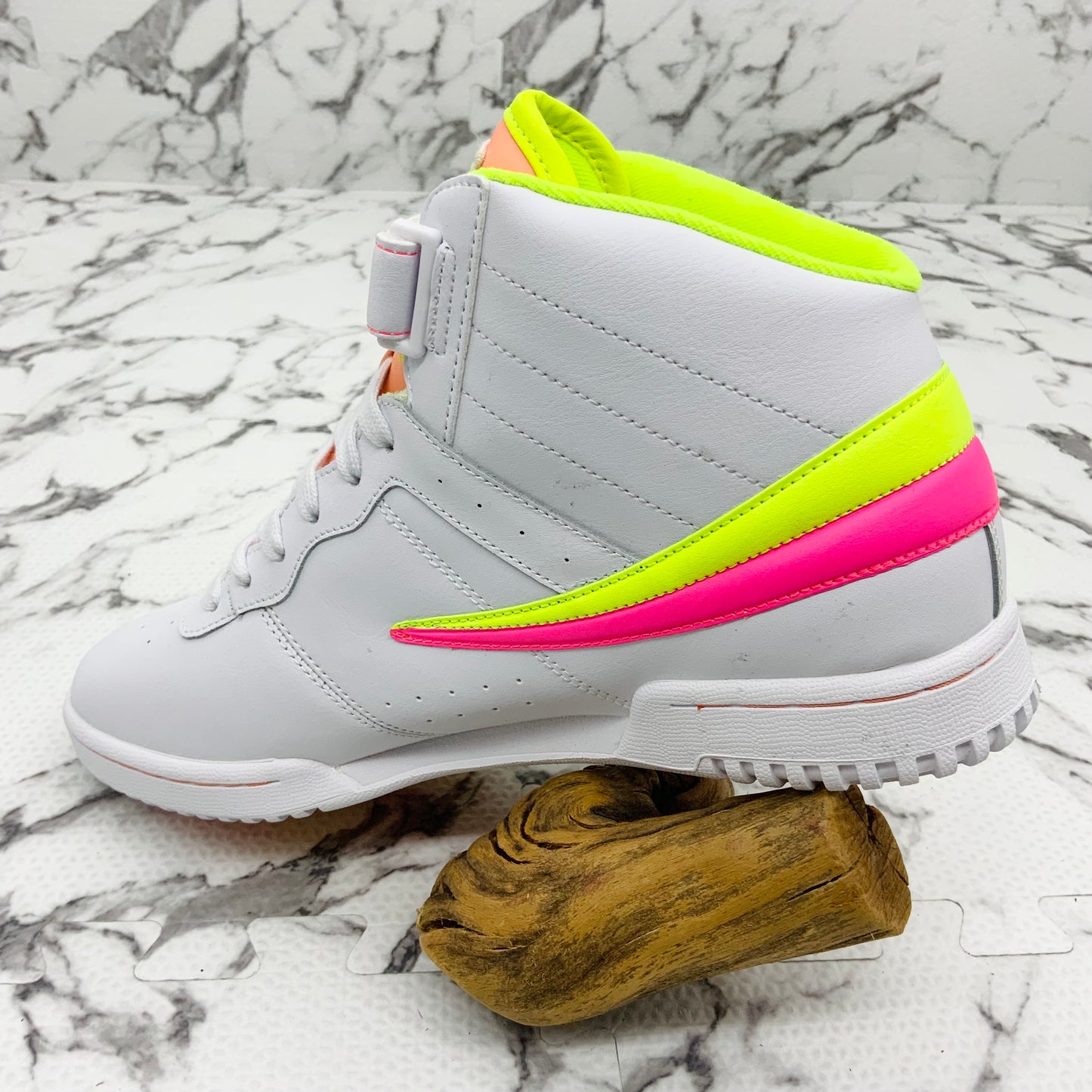 Women's Fila F-13 White | Lime Green | Hot Pink Sneakers NWT