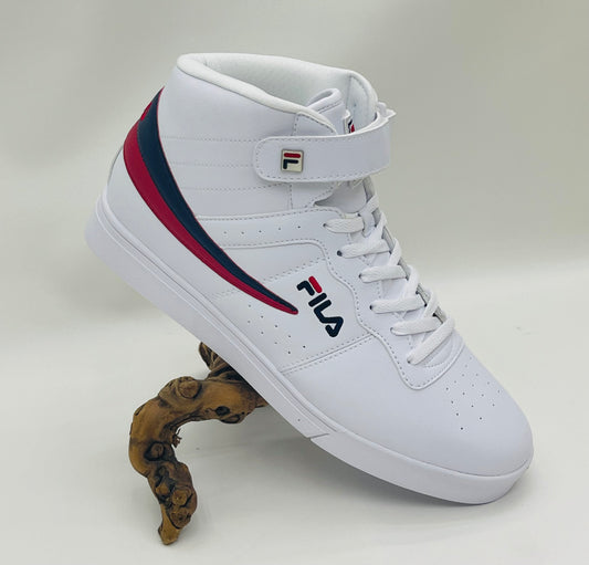 Men’s Fila Vulc 13 White | Navy | Red High Top Sneakers NWT