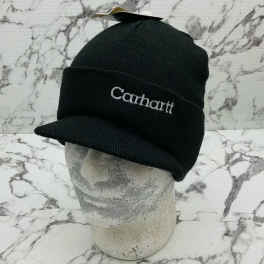 Men’s Carhartt Black | Grey Brim Casual Beanies NWT