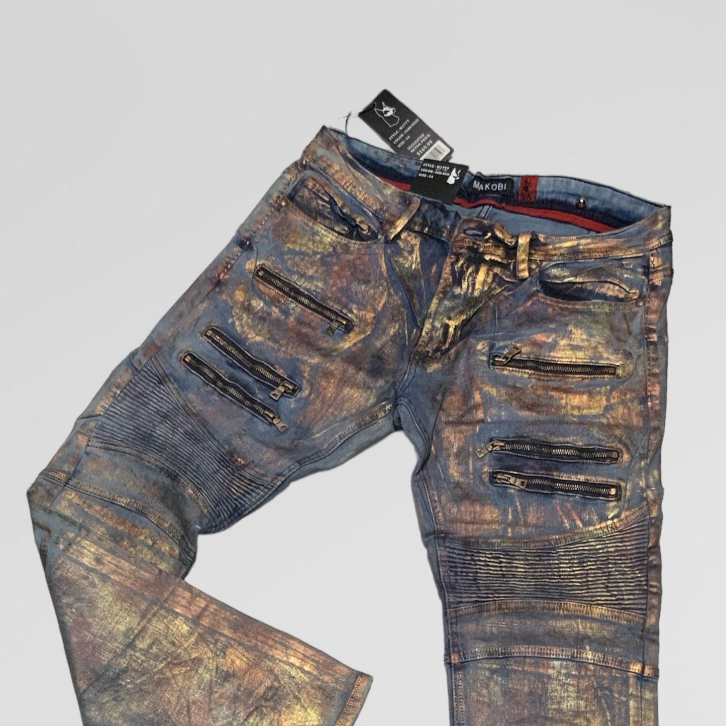 Men's Makobi Foil Blue | Copper Denim Pants NWT