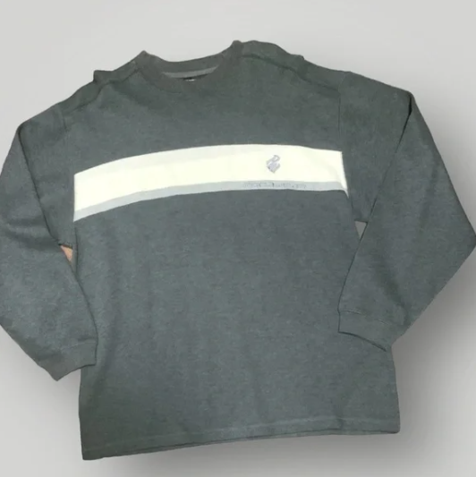 Men's Rocawear Charcoal Grey | White Crewneck Sweater NWT