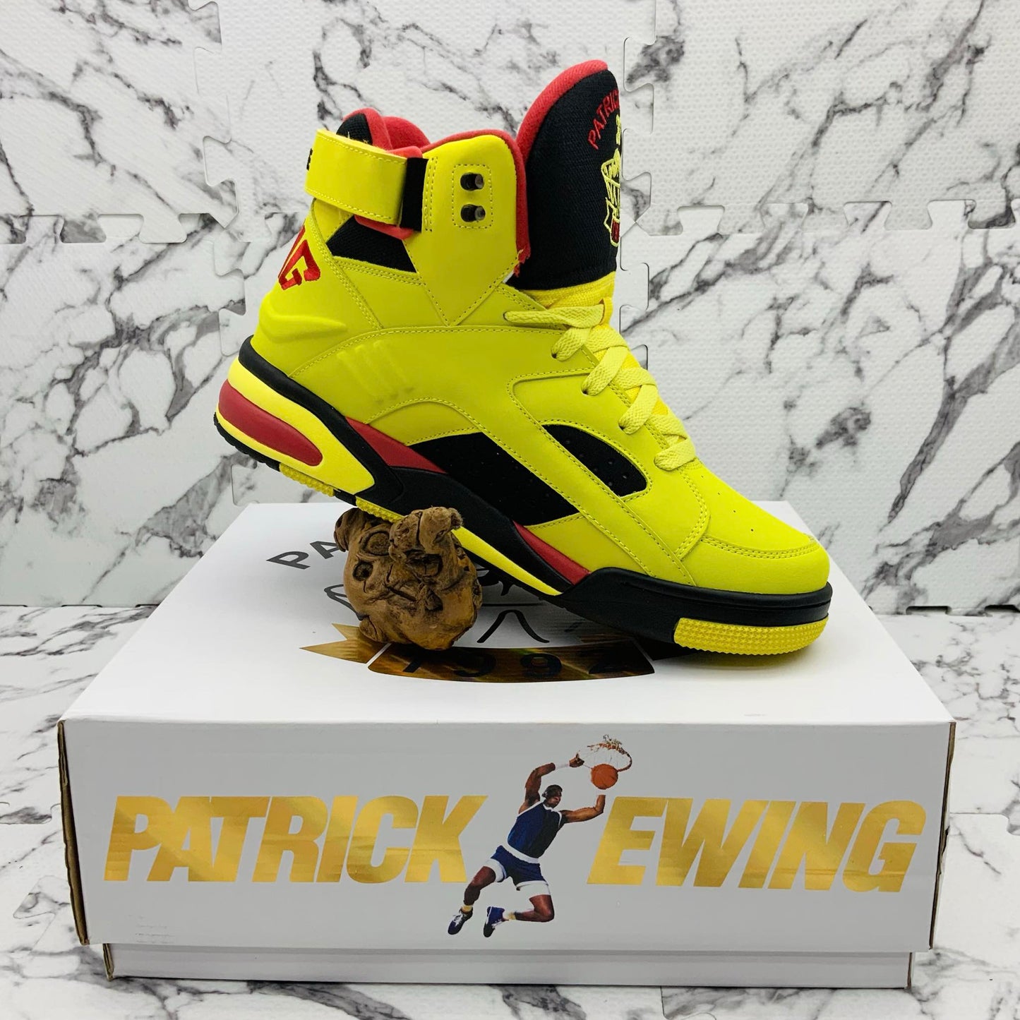 Men’s PATRICK EWING ECLIPSE Blazing Yellow |  Black | Red Bestseller Sneakers NWT