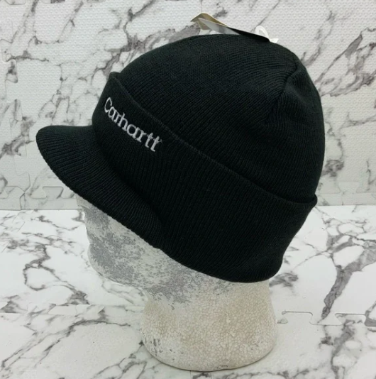 Men’s Carhartt Black | Grey Brim Casual Beanies NWT