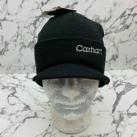 Men’s Carhartt Black | Grey Brim Casual Beanies NWT