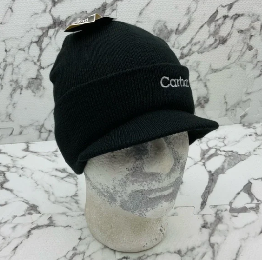 Men’s Carhartt Black | Grey Brim Casual Beanies NWT