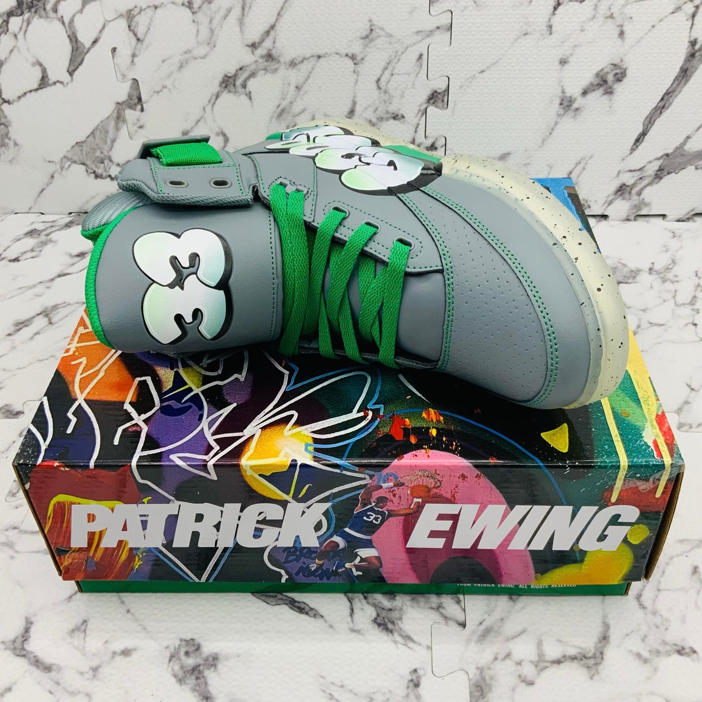 Men’s PATRICK EWING 33 HI X COPE Moneument | Green | Ice Sneakers NWT