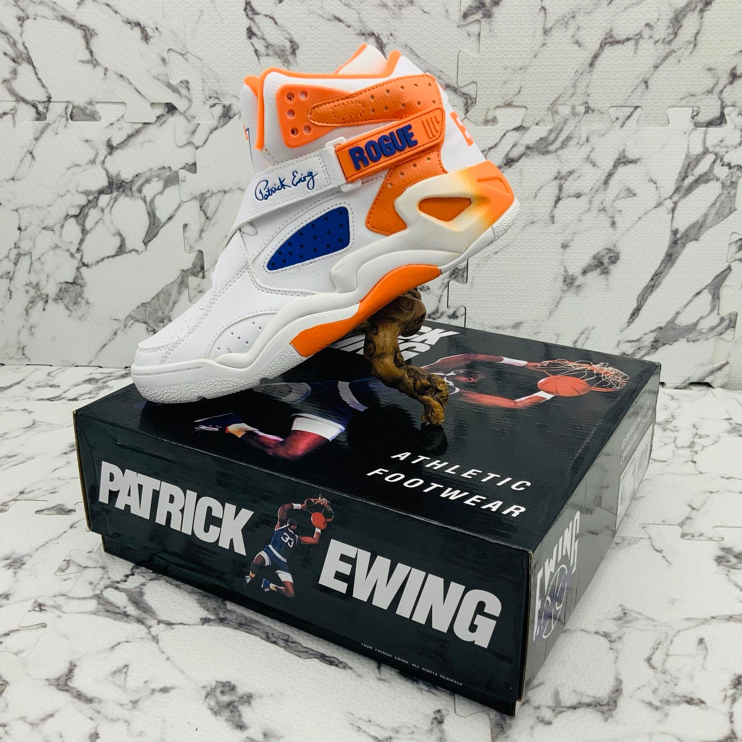 Men’s PATRICK EWING ROGUE White | Blue | Orange Sneakers NWT