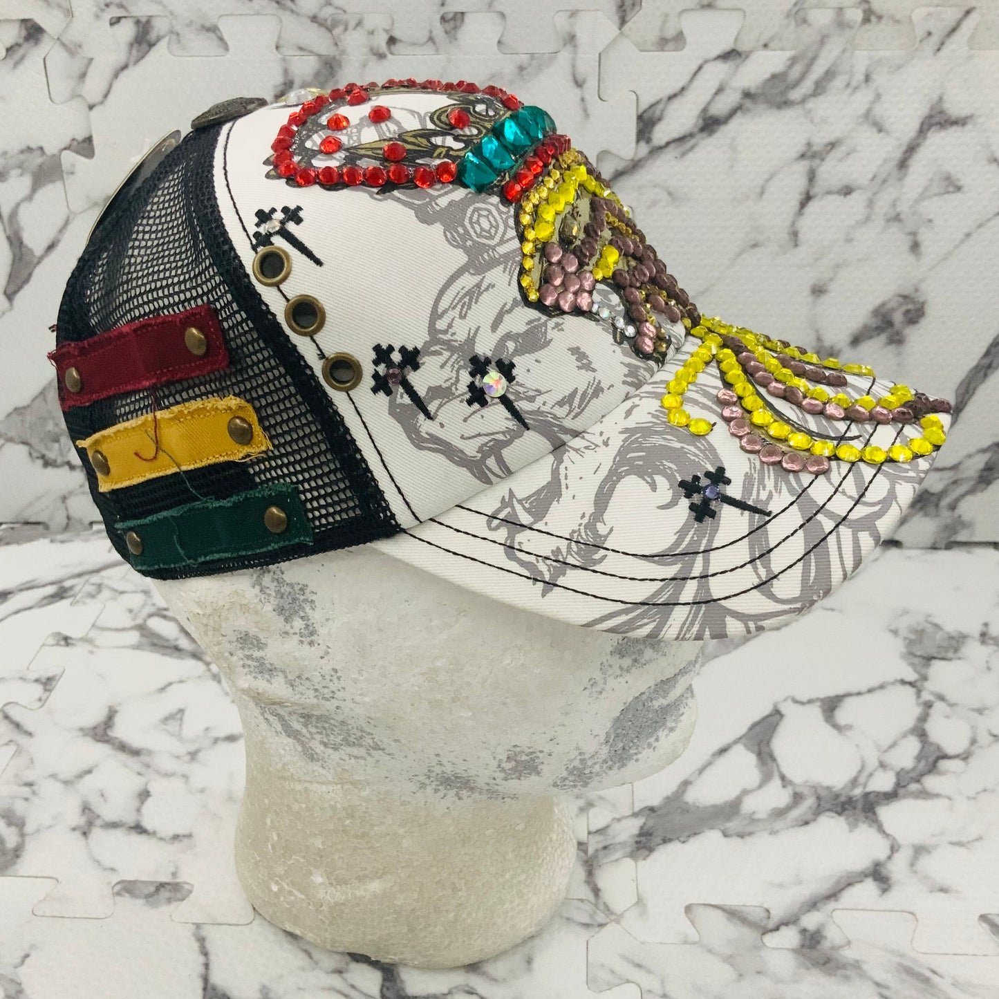 Rebel Spirit Lion King White | Black | Red | Yellow | Rose Gold Rhinestone Trucker Hat NWT