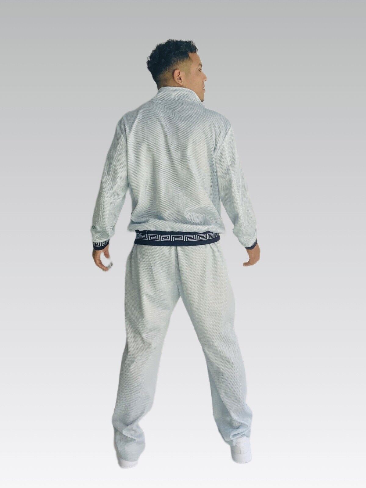 Men's Lt Blue | Navy Mesh Casual Tracksuit