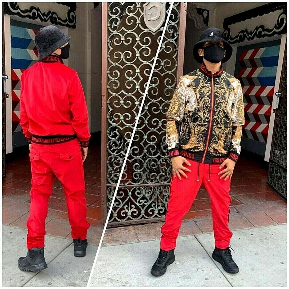 Men's  Red Reversible Fashion Tracksuit ( Run Very Small )