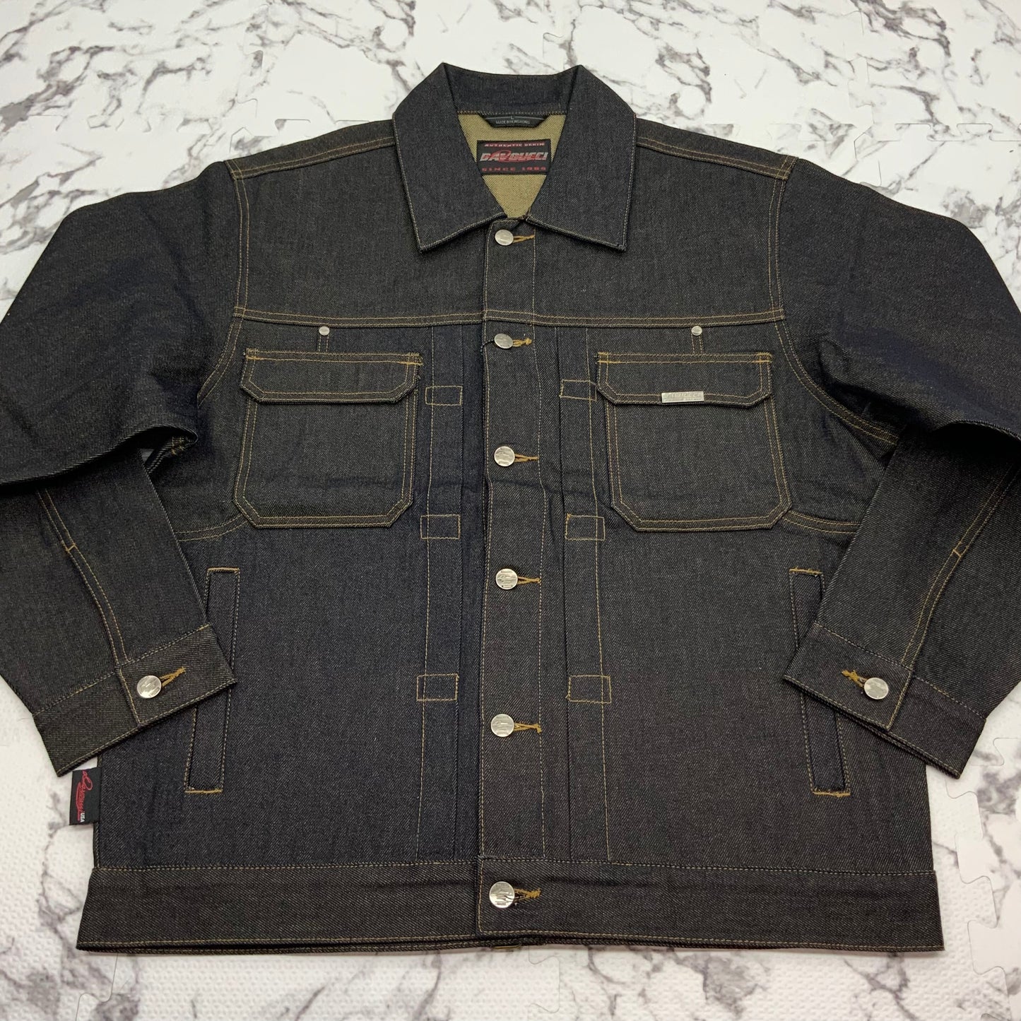 Men's Davoucci Black | Wheat Casual Denim Jacket NWT