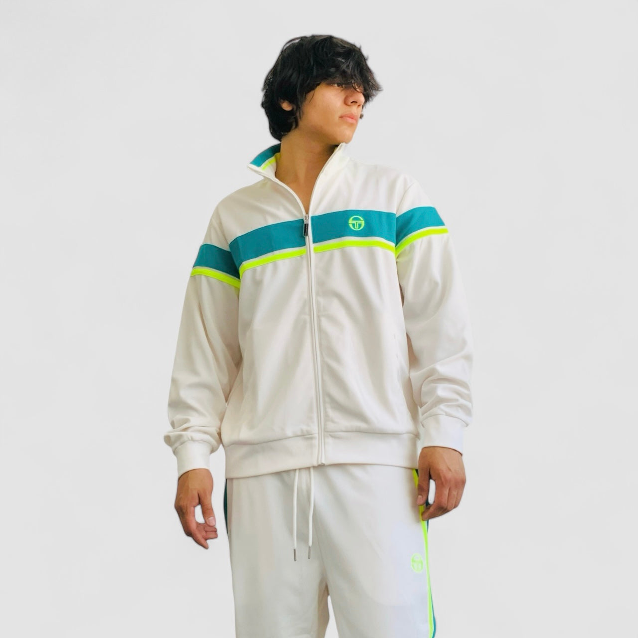 SOLD OUT Men's Sergio Tacchini Gardenia | Forest Green | Neon Lime Casual Tracksuit NWT