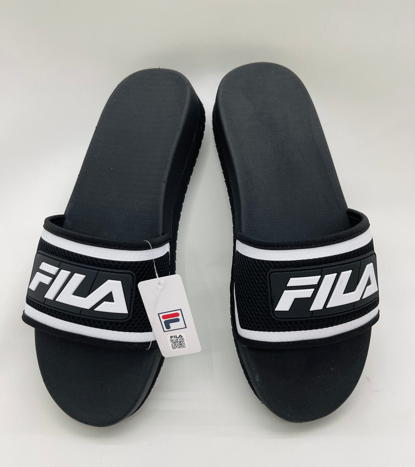 Men’s Fila Black | White Lunar Slide Slides NWT