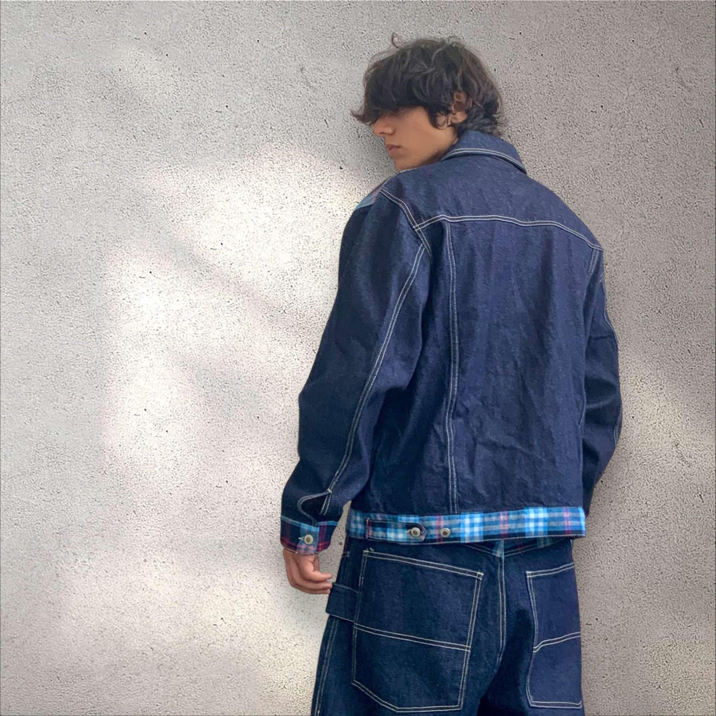 Men's Fashion Dk Blue | Plaid Denim Pants (JACKET NOT INCLUDED) NWT