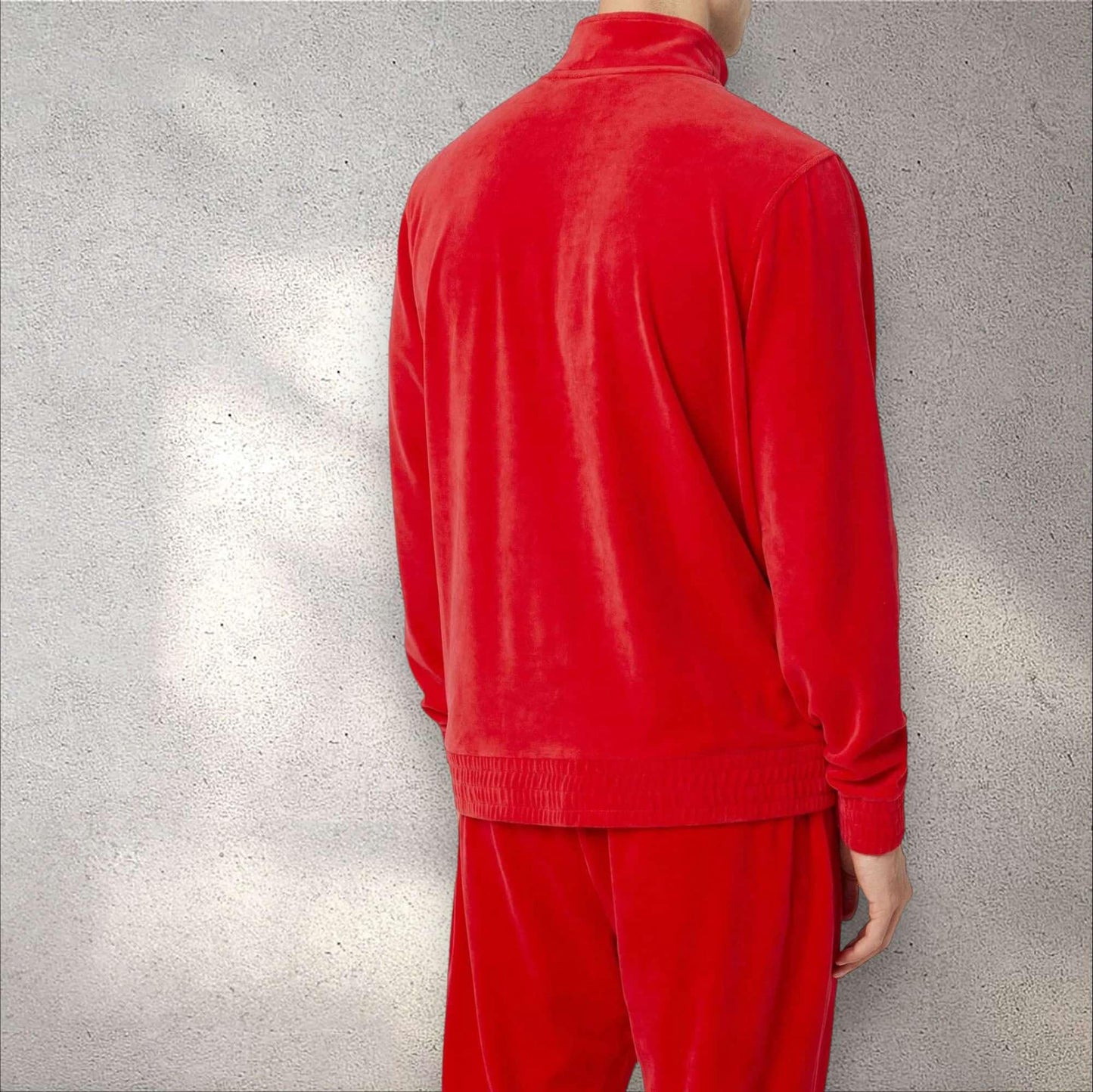 Men’s Fila Solid Red Velour Casual Outfit Set Tracksuits NWT