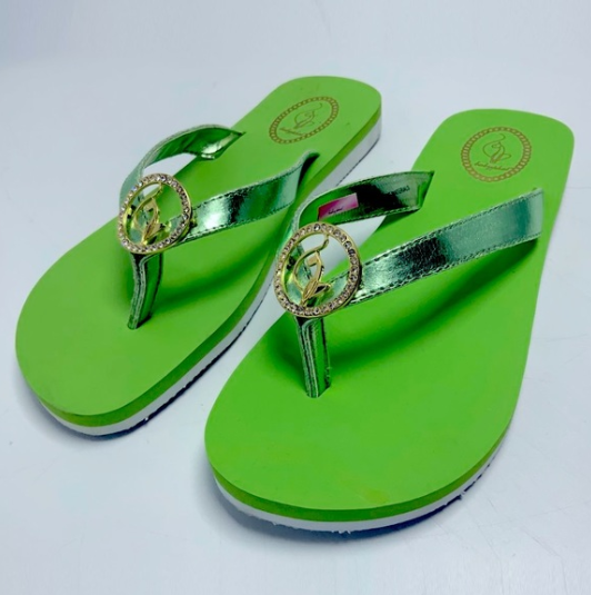 Women's Baby Phat Lime Green Flip Flops NWT