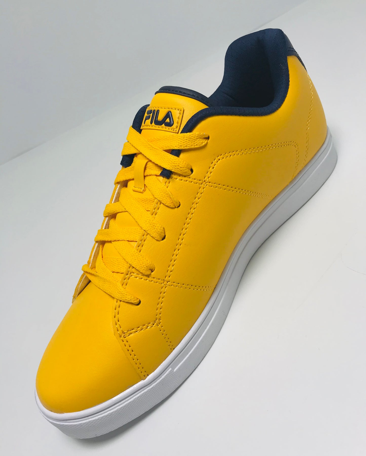 Men’s Fila Charleston Yellow Mustard | Navy | White Low-Top Sneakers NWT