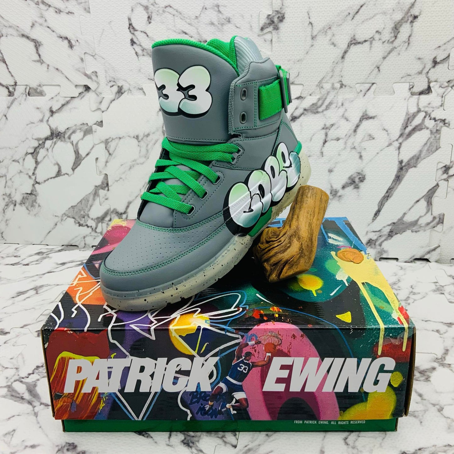 Men’s PATRICK EWING 33 HI X COPE Moneument | Green | Ice Sneakers NWT