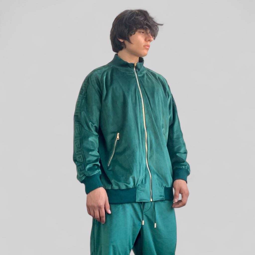 Men's Manzini Green | Green Velvet Casual Tracksuits Outfits Sets NWT