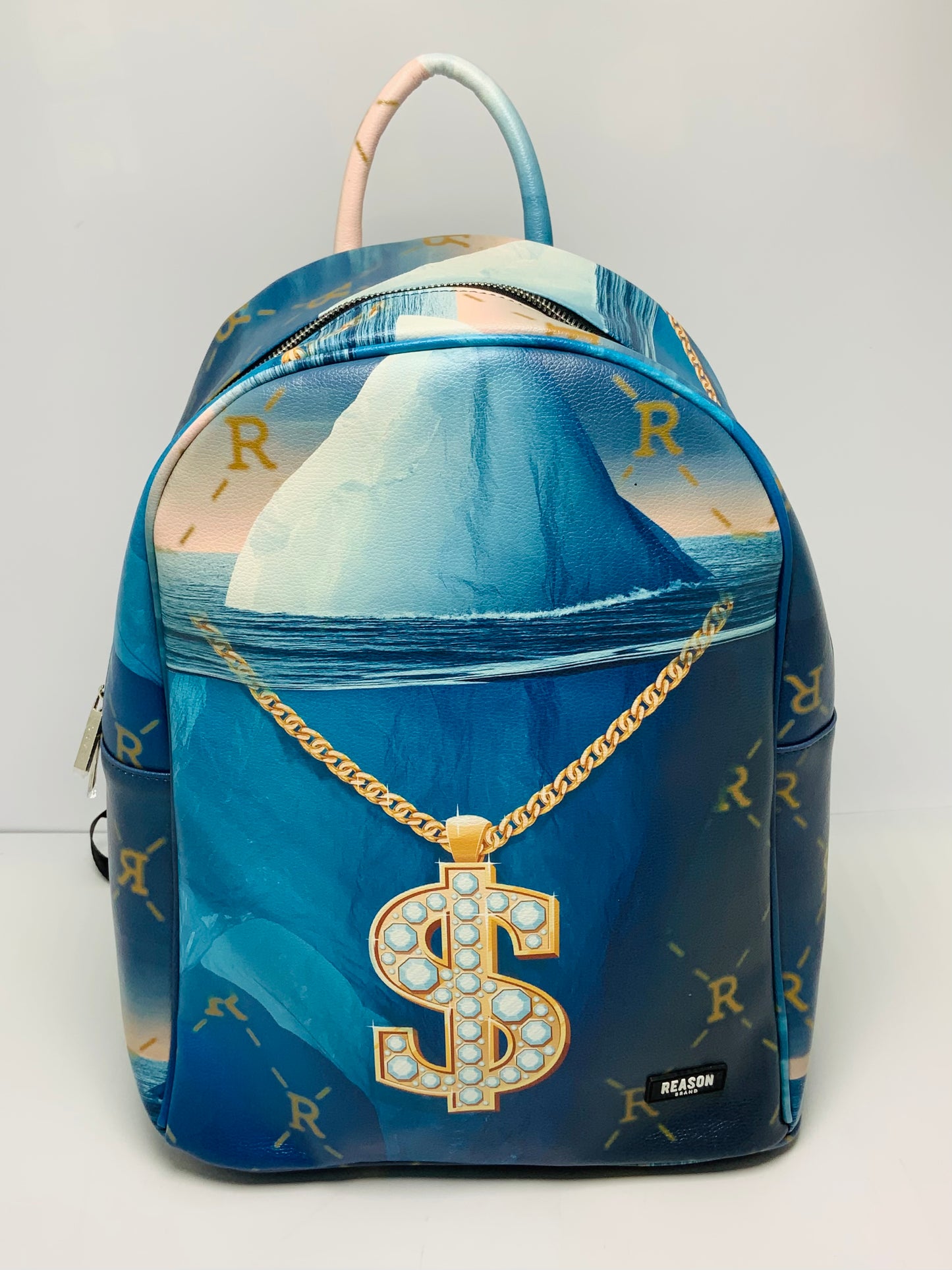 Men’s Reason Dollar Sign Chain Blue | Gold Backpacks NWT