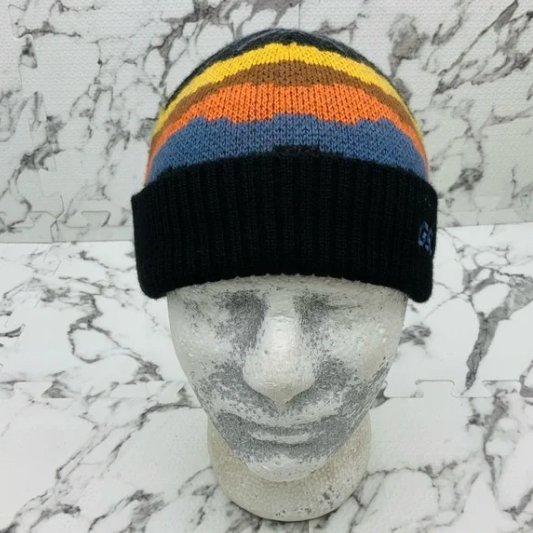 Men's GSL Black | Multi Casual Cuff Pull On Beanies