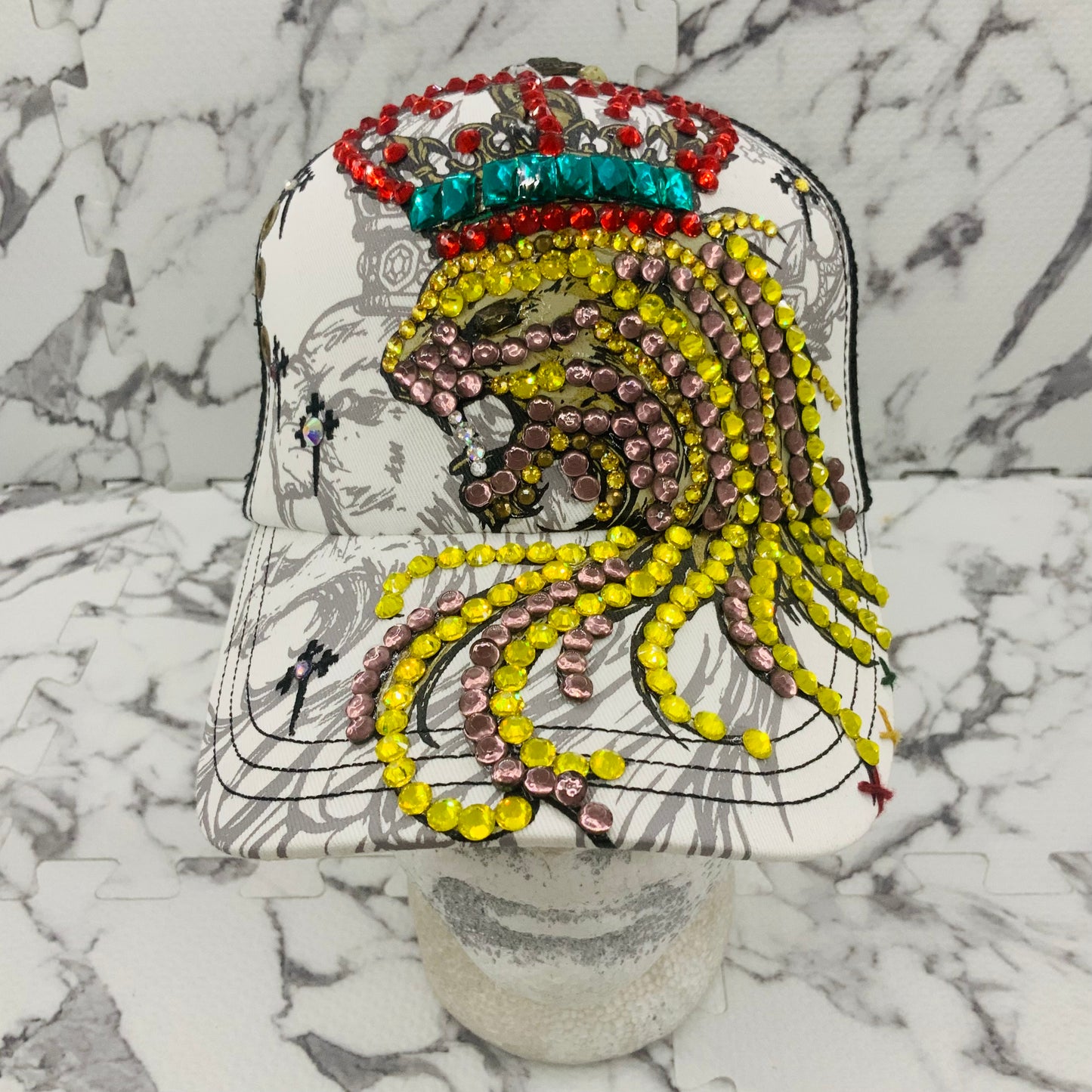 Rebel Spirit Lion King White | Black | Red | Yellow | Rose Gold Rhinestone Trucker Hat NWT