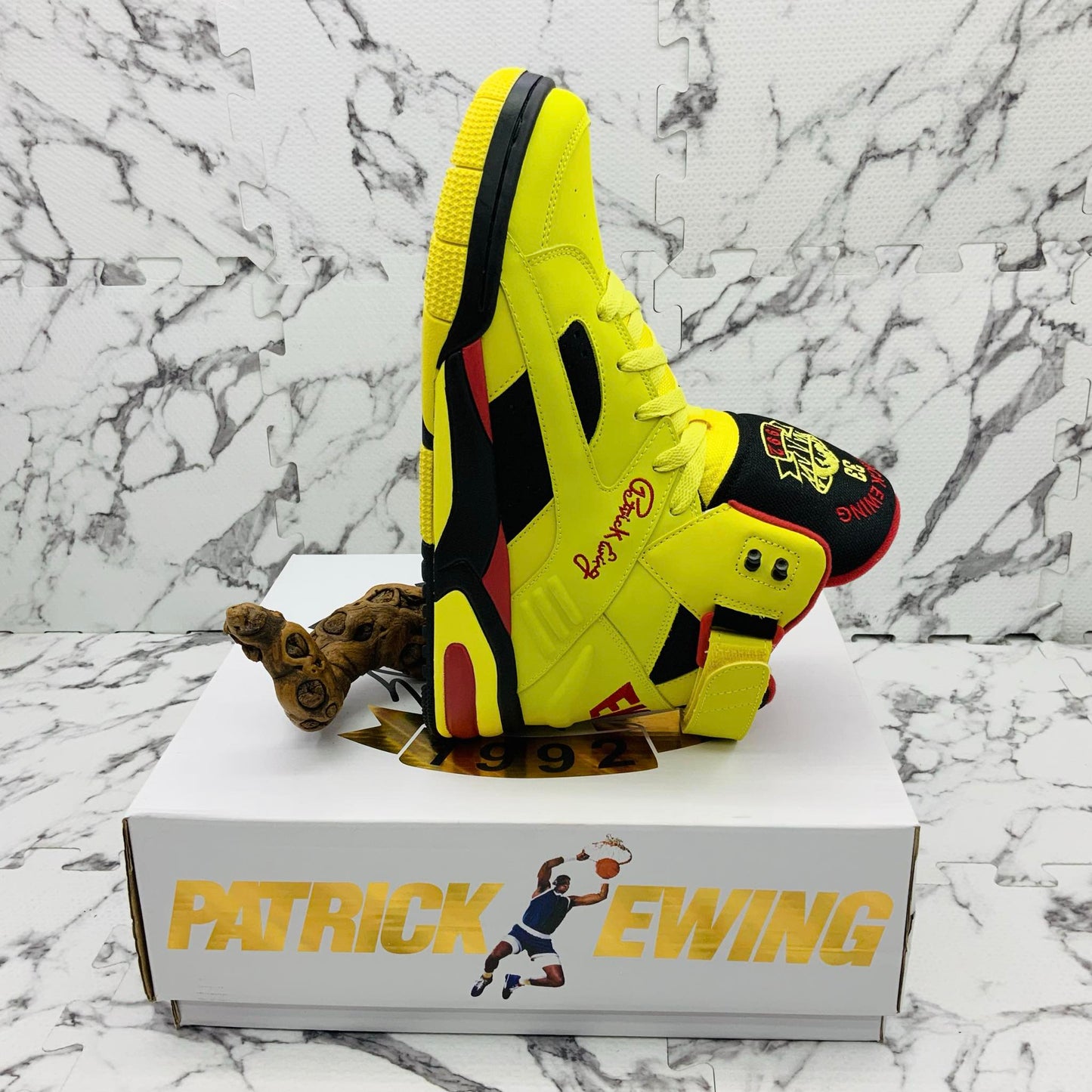 Men’s PATRICK EWING ECLIPSE Blazing Yellow |  Black | Red Bestseller Sneakers NWT