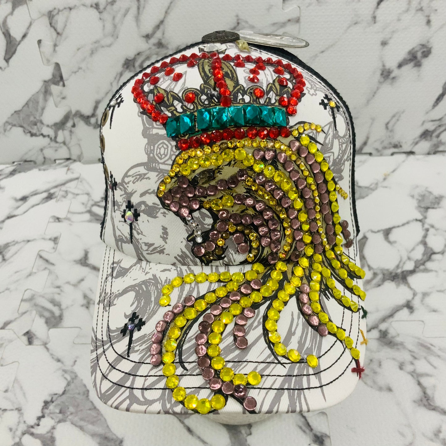 Rebel Spirit Lion King White | Black | Red | Yellow | Rose Gold Rhinestone Trucker Hat NWT