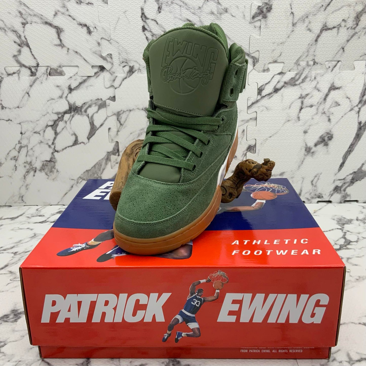 Men’s PATRICK EWING 33 HI Green | White | Gum Sneakers NWT