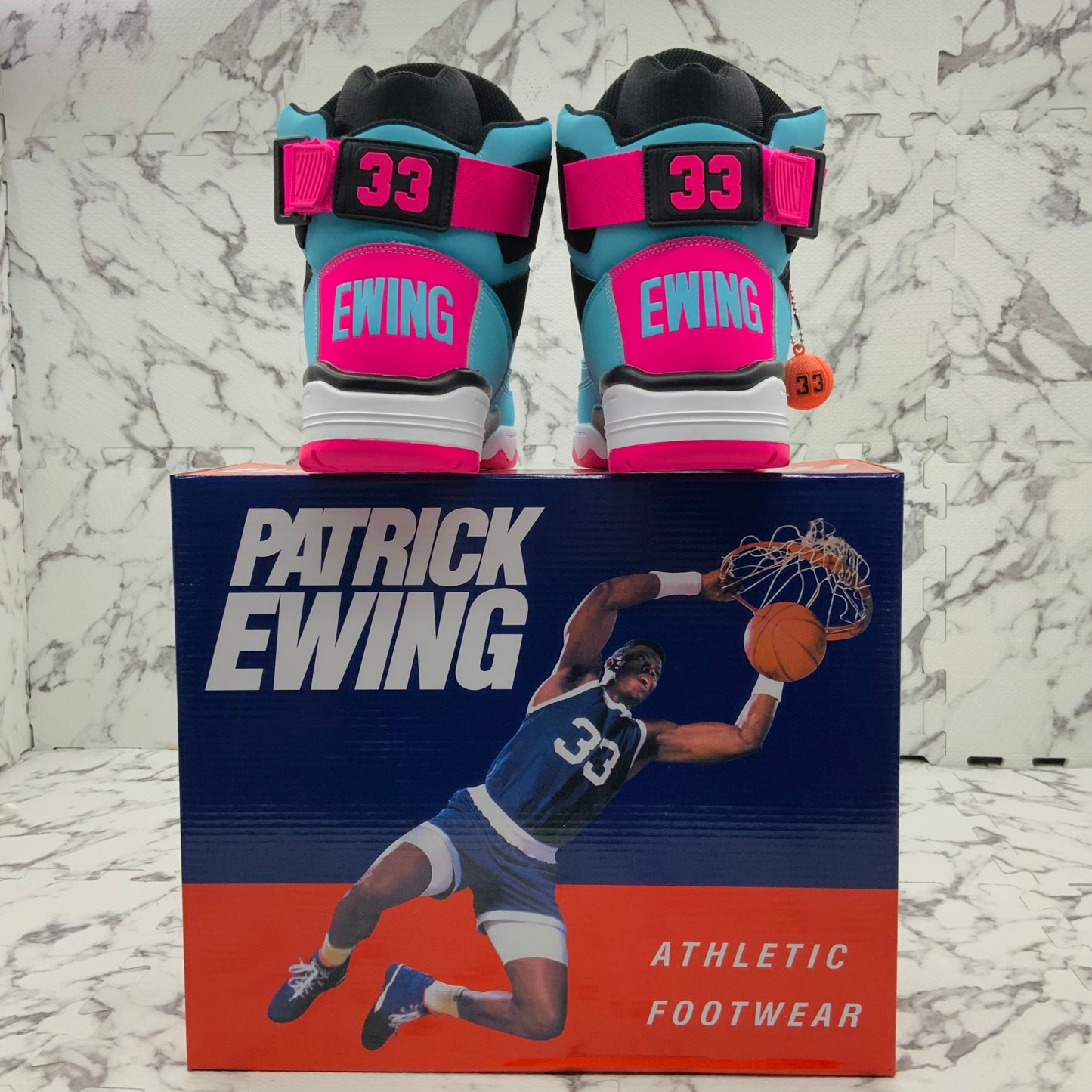 Men’s PATRICK EWING ATHLETICS 33 HI Bluefish | Black | Pink MIAMI Sneakers NWT