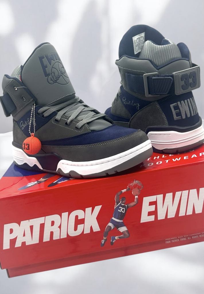 Men’s PATRICK Athletics 33 Hi Grey | Navy High Top Sneakers NWT