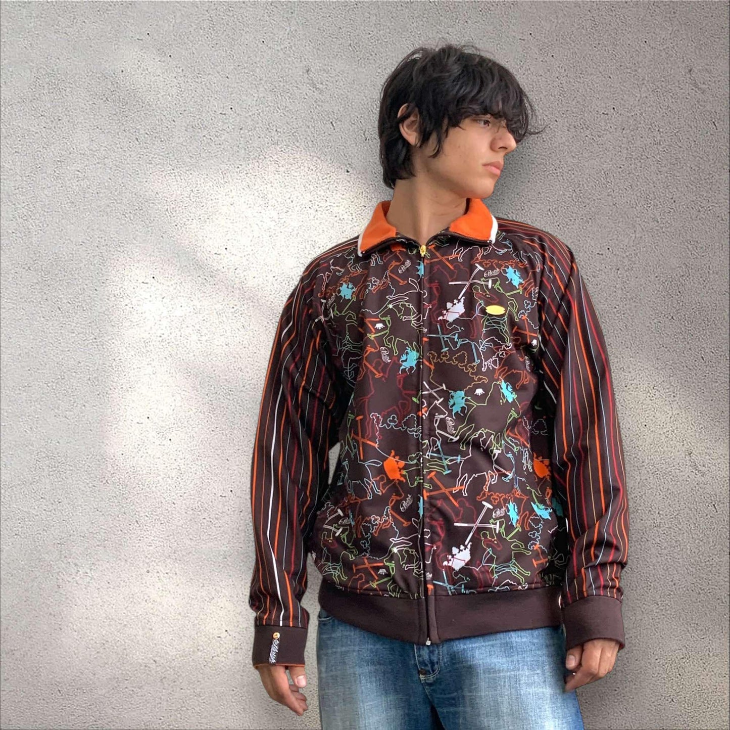 Men's Artful Dodger Brown | Orange | Mint All Over Track Jacket NWT