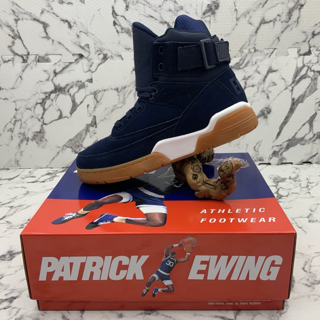 Men’s PATRICK EWING 33 HI Navy | White | Gum Sneakers NWT