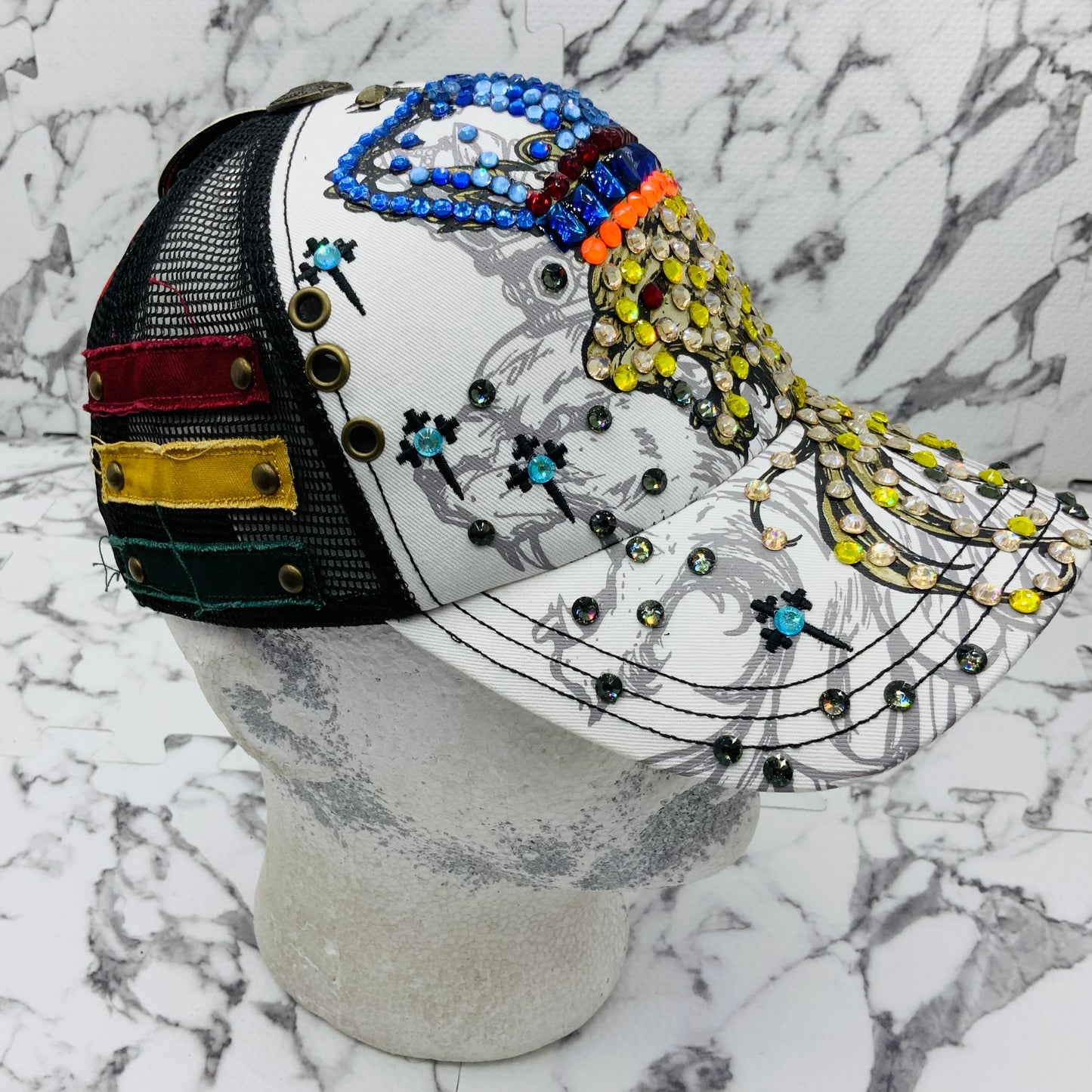 Rebel Spirit Lion King White | Black | Blue | Orange | Yellow Rhinestone Trucker Hat NWT