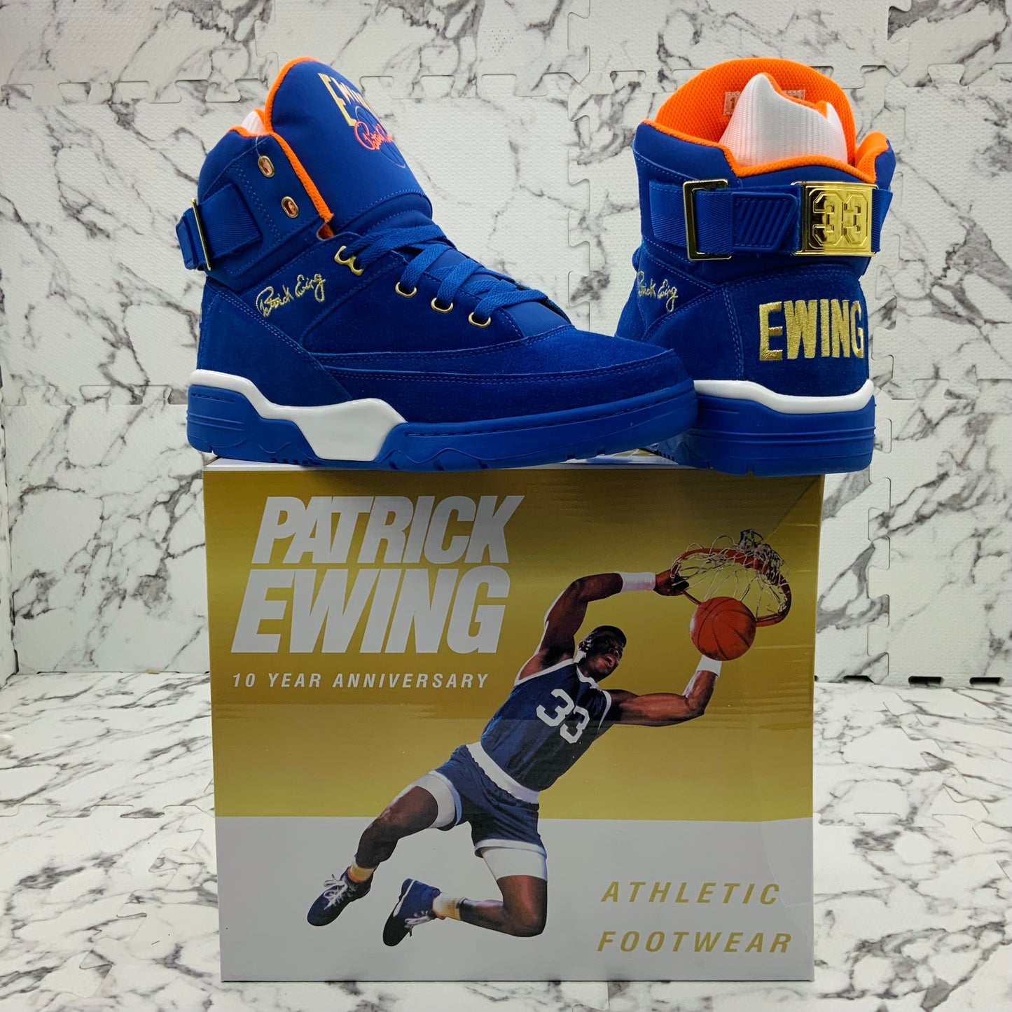 Men’s PATRICK EWING ATHLETICS 33 HI OG Royal Suede | White | Orange Sneakers NWT