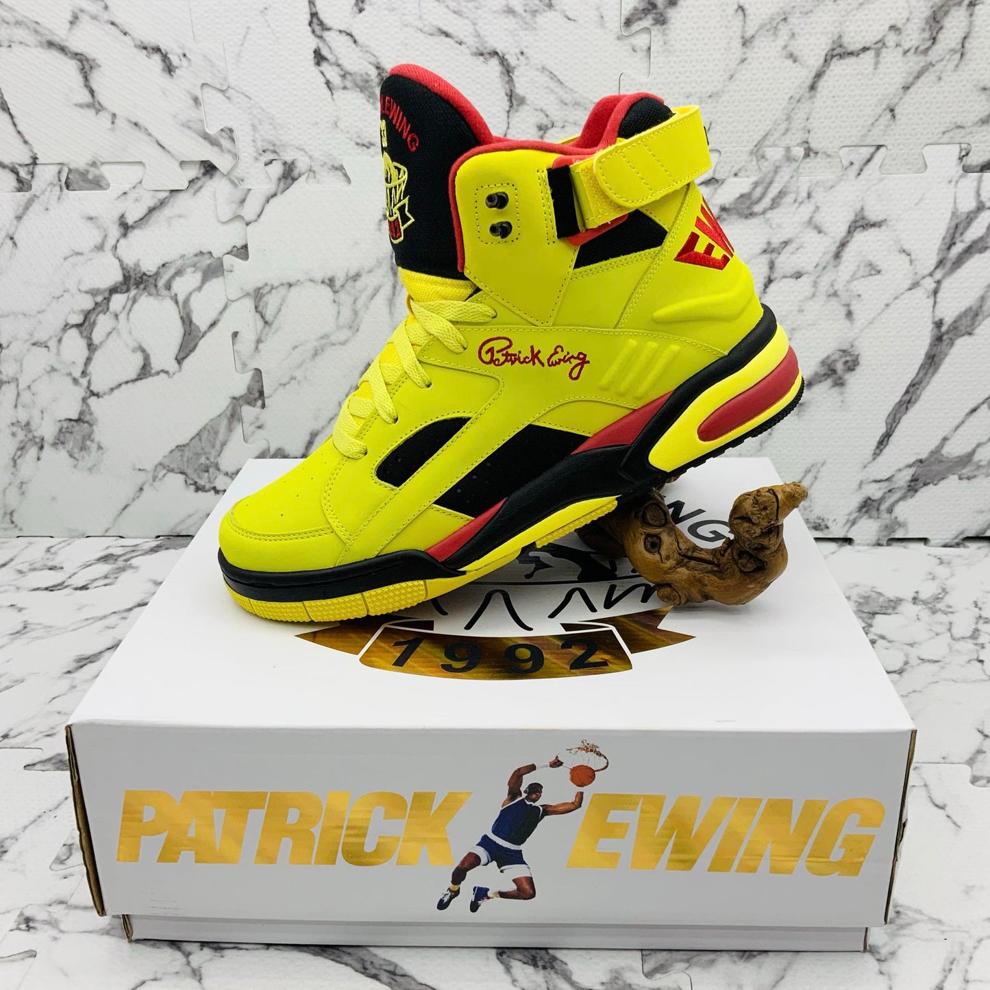 Men’s PATRICK EWING ECLIPSE Blazing Yellow |  Black | Red Bestseller Sneakers NWT