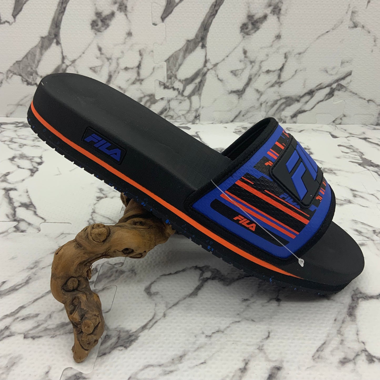 Men’s Fila Black | Blue | Orange Lunar Slides NWT