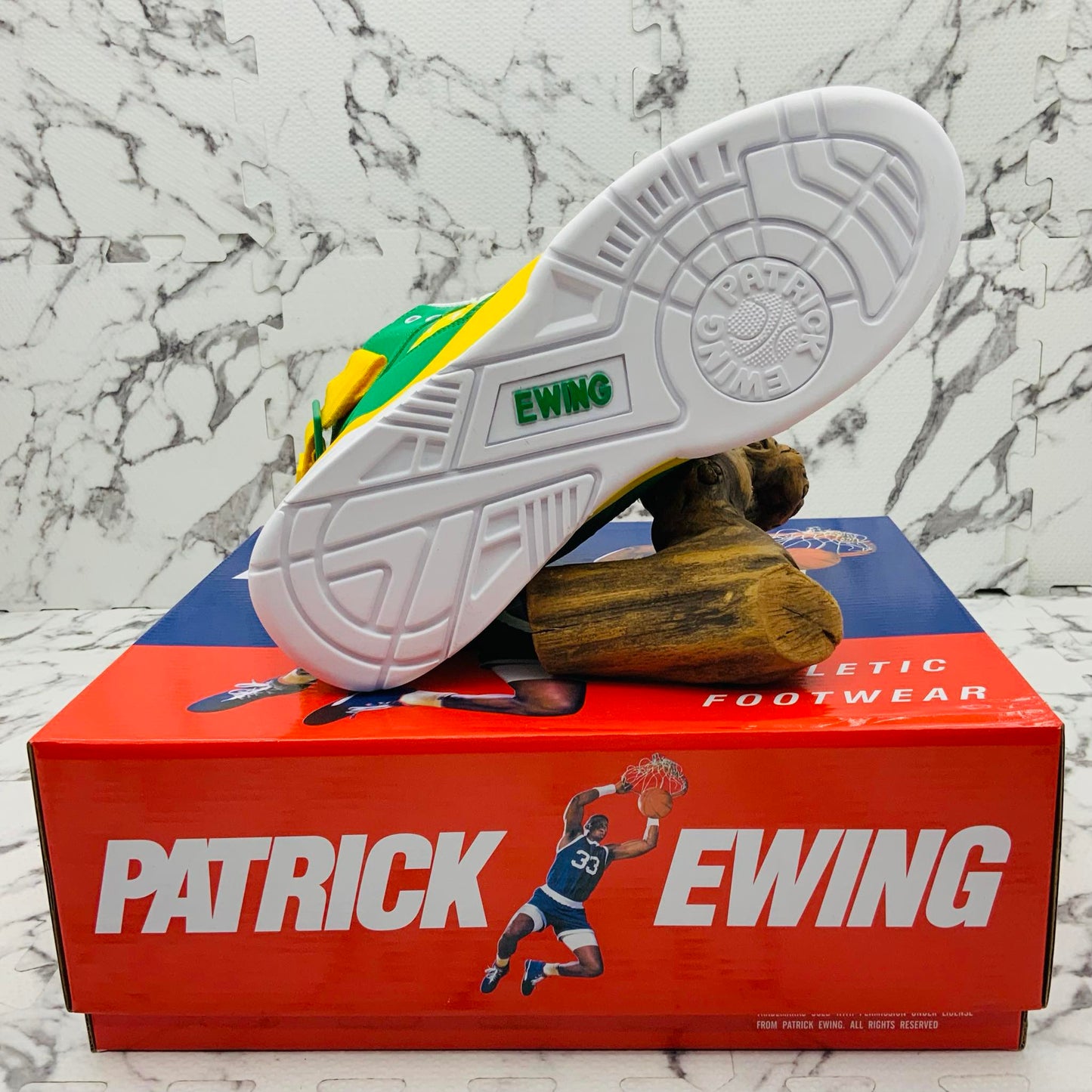 Men’s PATRICK EWING 33 HI Green | White | Lemon Sneakers NWT