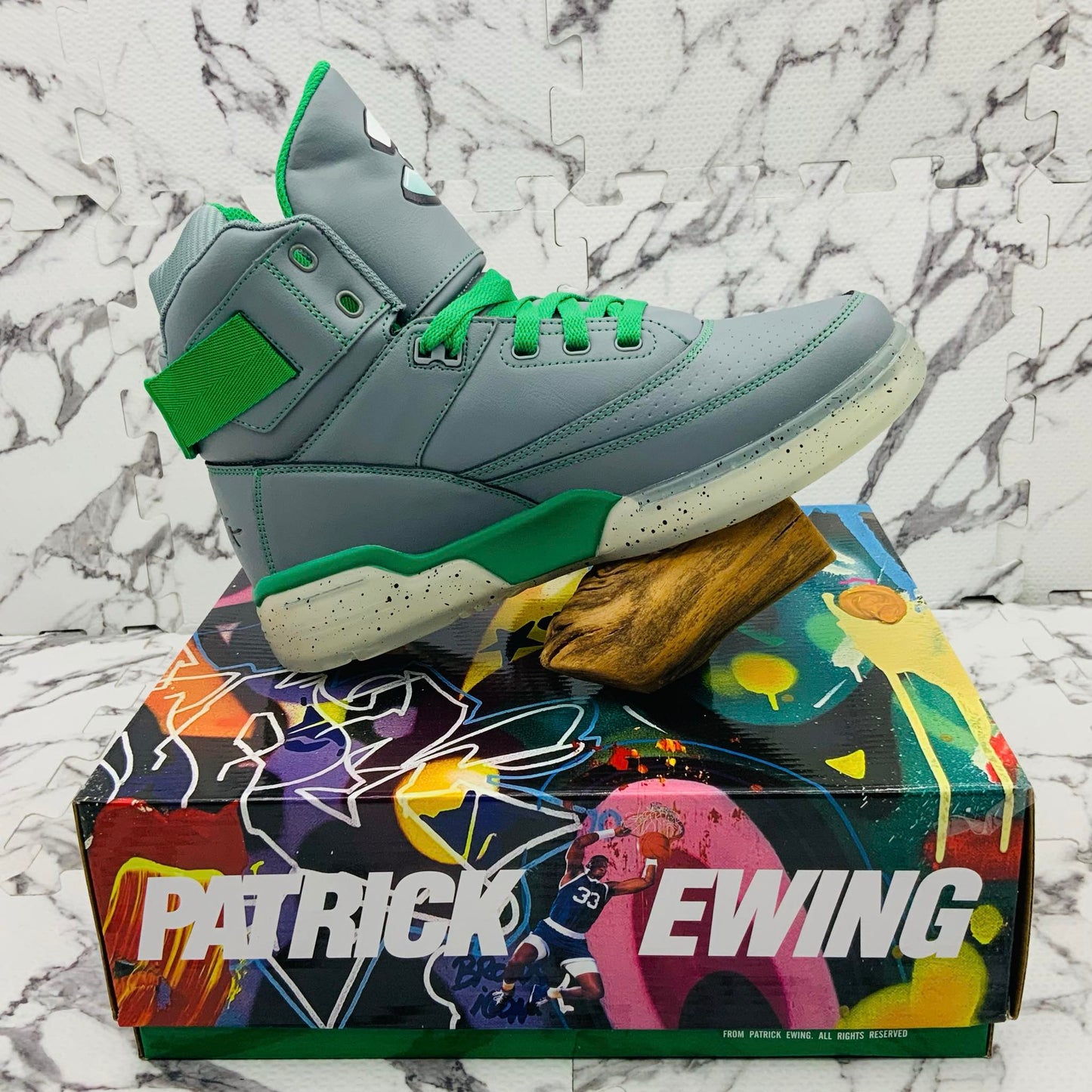 Men’s PATRICK EWING 33 HI X COPE Moneument | Green | Ice Sneakers NWT