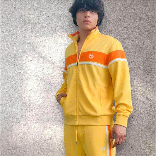 Men's Sergio Tacchini Yellow | Orange | White Casual Tracksuit NWT