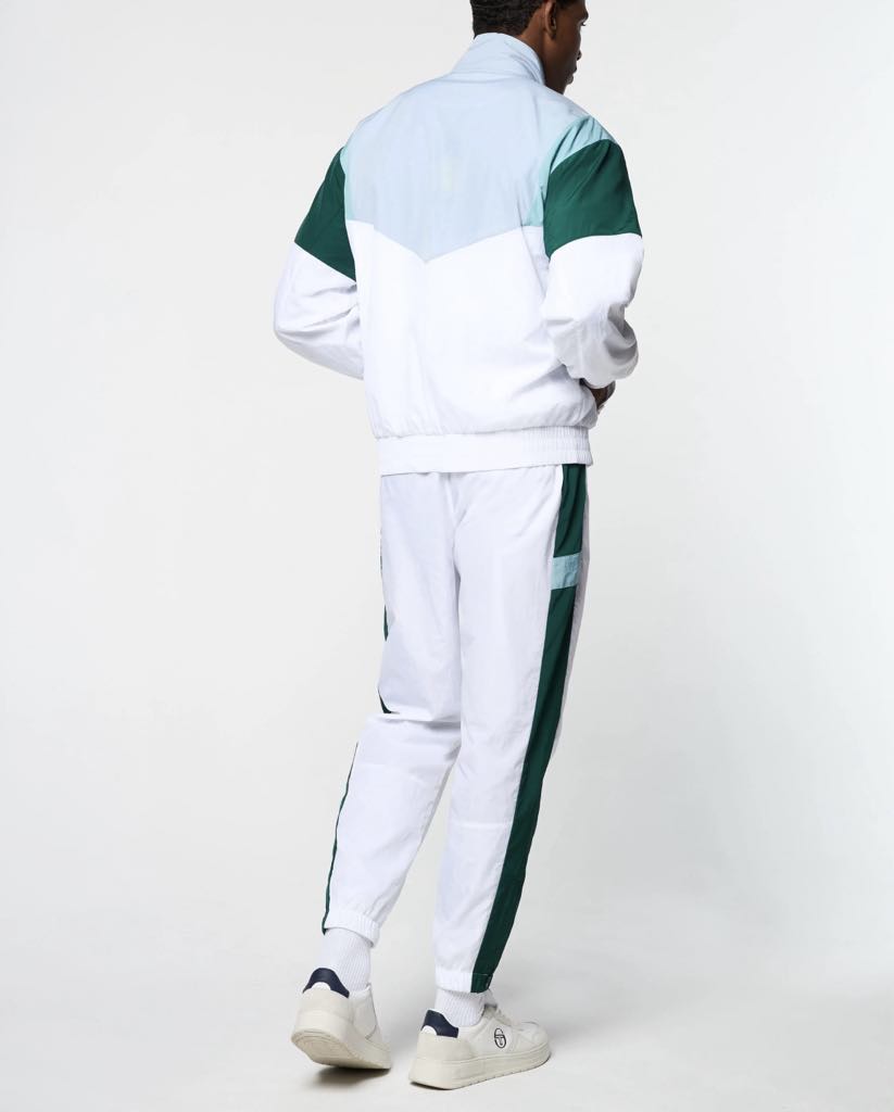 Men’s Sergio Tacchini White | Sky | Teal Windbreaker Tracksuit NWT