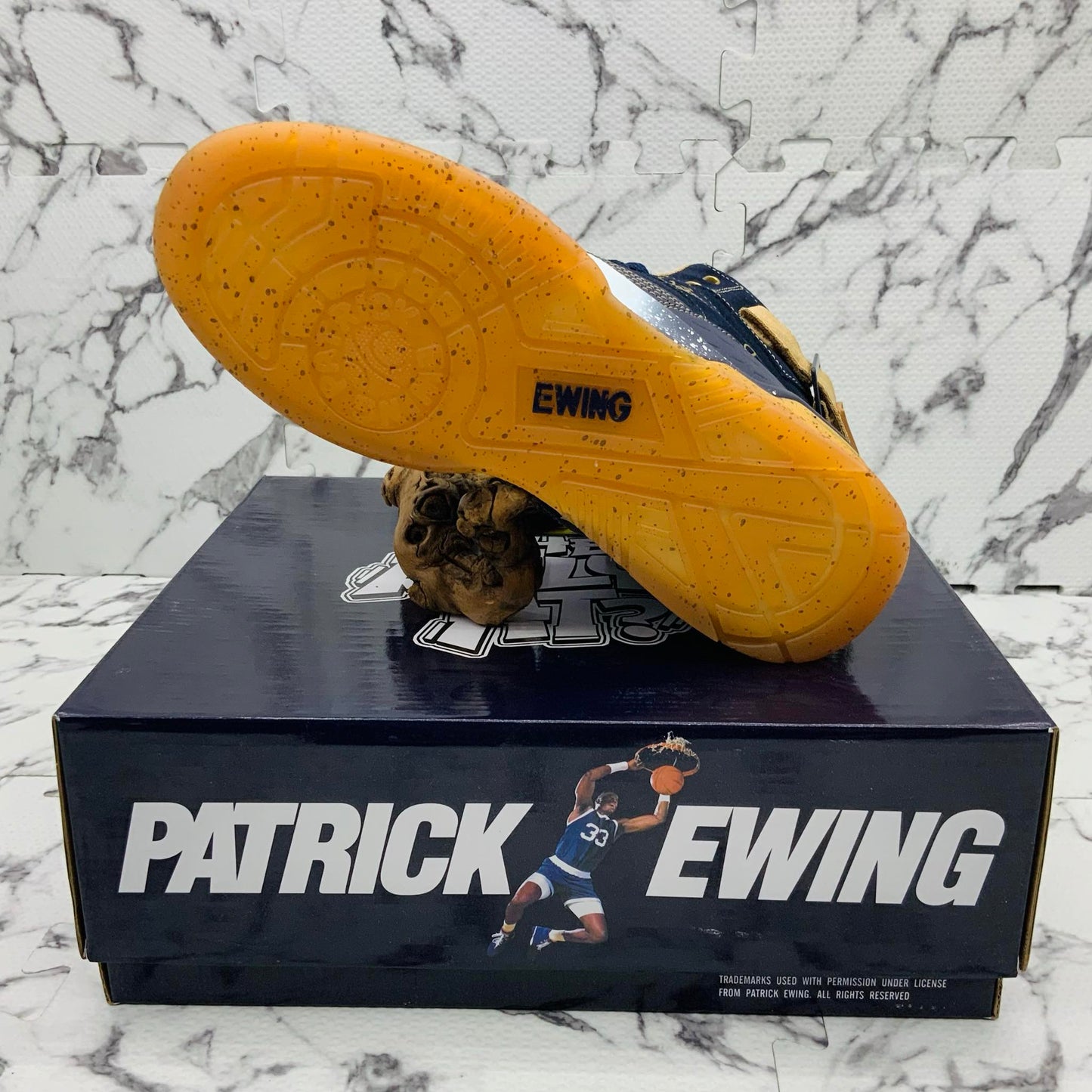 Men’s PATRICK EWING 33 HI X WHERE BROOKLYN AT Navy | Gold Sneakers NWT